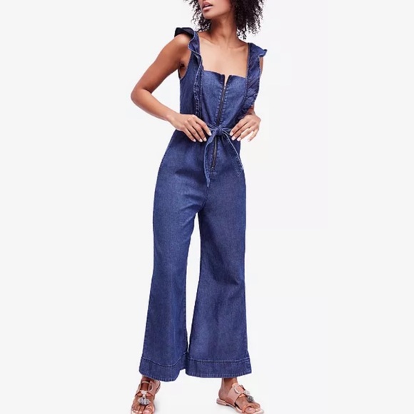 Free People Pants - Free People Sun Valley Cotton Denim Jumpsuit  Size 4